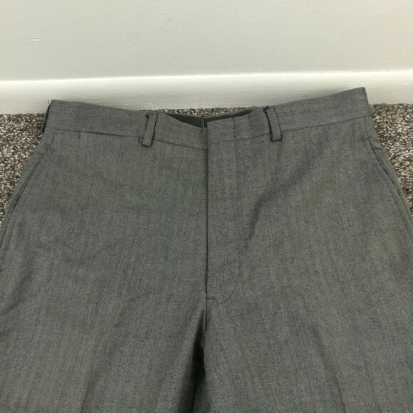 Vintage 2003 Brooks Brothers Dress Pants Flannel Wool Herringbone 32x28 *Flaw - Picture 1 of 12